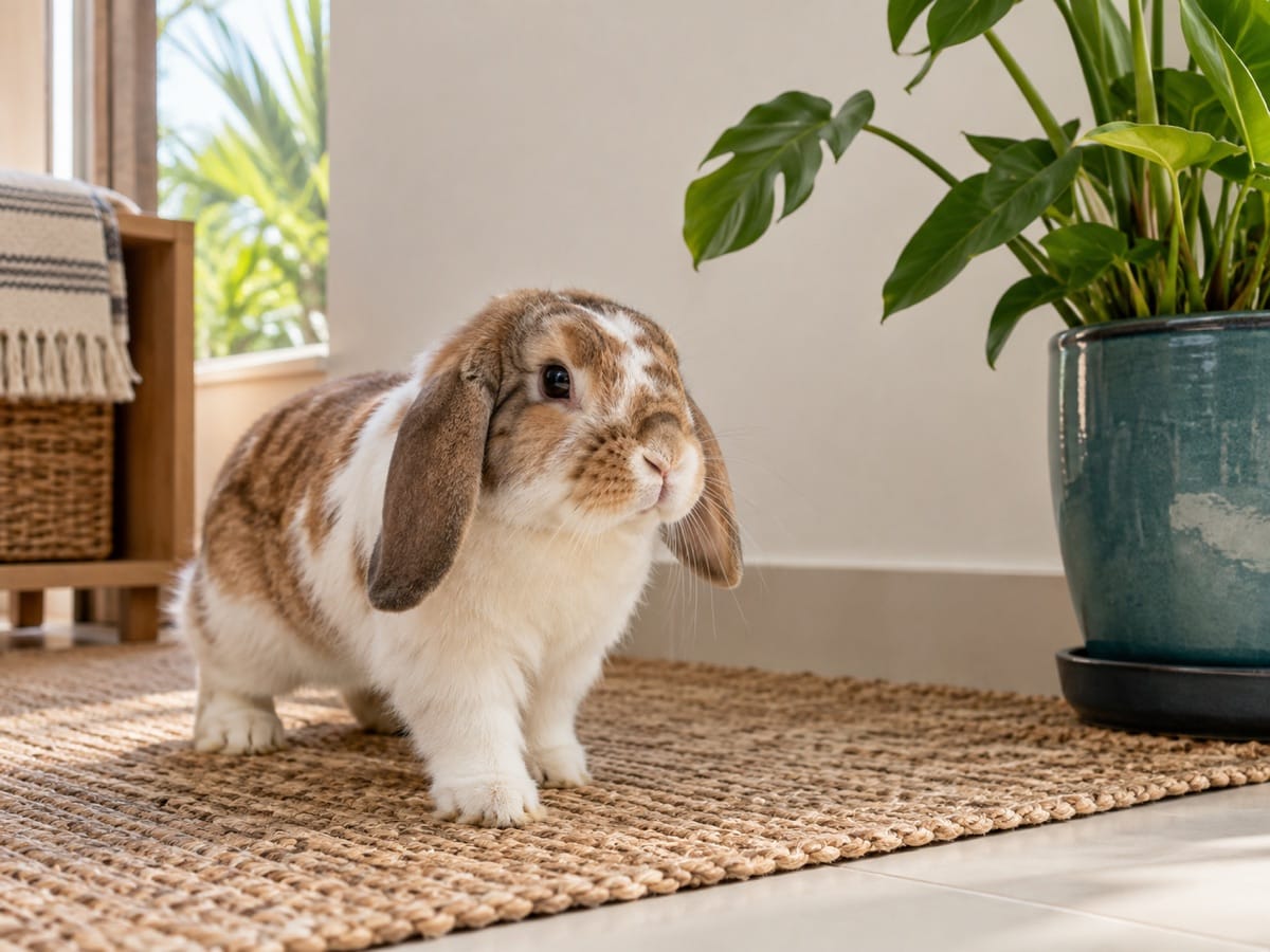 Rabbit resting at home